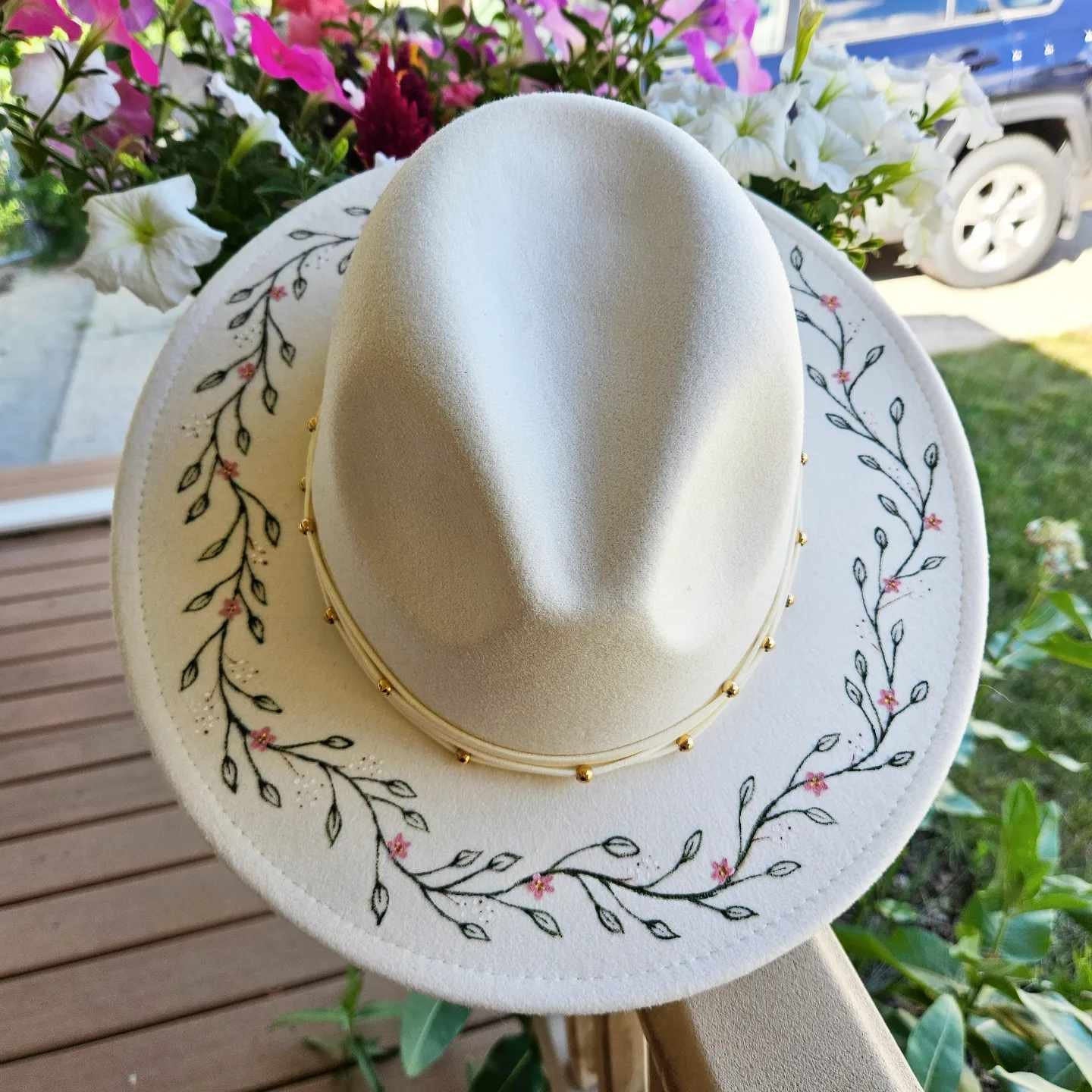 Custom Hand-Painted Wool Felt Fedora Hat