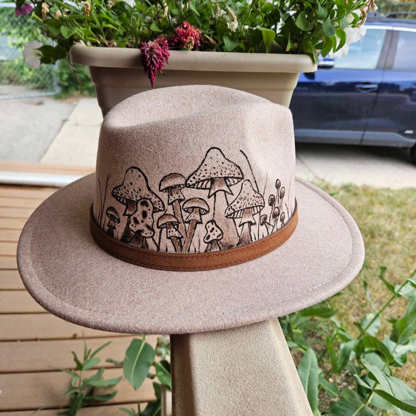 Custom Hand-Painted Wool Felt Fedora Hat