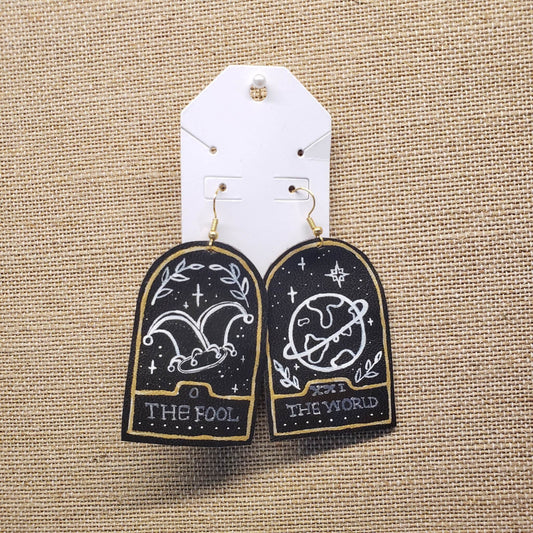 Custom Hand Painted Leather Earrings